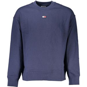 Tommy Hilfiger, Sweatshirts & Hoodies, Heren, Blauw, XL, Katoen, Blauwe hoodie met geborduurd logo