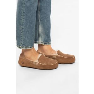 Ugg, Schoenen, Dames, Bruin, 38 EU, Suède, ‘W Ansley’ mocassins met bontvoering