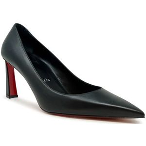 Christian Louboutin, Schoenen, Dames, Zwart, 36 1/2 EU, Leer, Zwarte Leren Pumps Condora 85