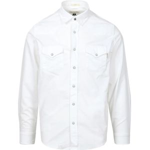 Roy Roger's, Overhemden, Heren, Wit, S, Witte Oxford Kraag Shirt met Zakken