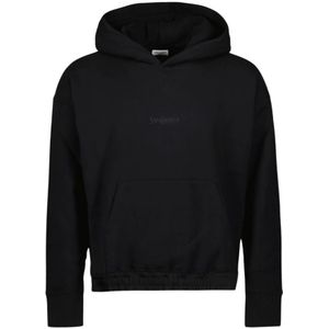 Saint Laurent, Sweatshirts & Hoodies, Heren, Zwart, S, Katoen, Logo Hoodie