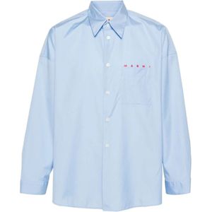 Marni, Blouses Shirts Blauw, Heren, Maat:XL