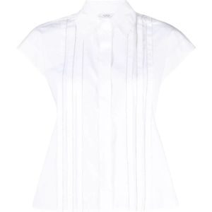 Peserico, Blouses & Shirts, Dames, Wit, M, Katoen, Witte Stretch-Katoenen Poplin Overhemd