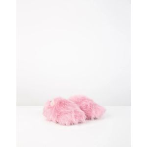 Msgm, Schoenen, Dames, Roze, 38 EU, Lage zool ronde neus slipper met decoratief pluizig garen