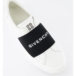 Givenchy, Schoenen, Dames, Wit, 36 1/2 EU, Leer, Sportieve Instap Leren Sneakers