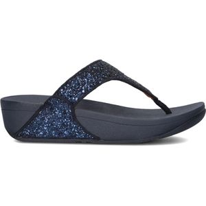 Fitflop, Schoenen, Dames, Blauw, 41 EU, Leer, Blauwe Glitter Slippers Lulu Stijl