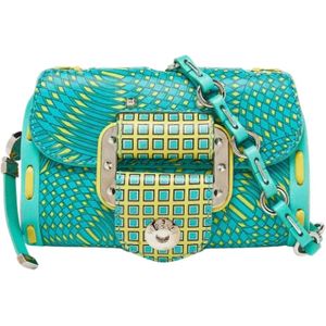 Versace Pre-owned, Pre-owned, Dames, Groen, ONE Size, Leer, Pre-owned Leather crossbody-bags