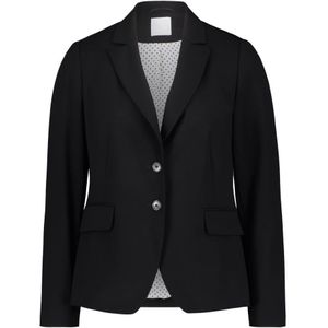 Betty & Co, Jassen, Dames, Zwart, L, Leer, Klassieke Blazer met Zakken