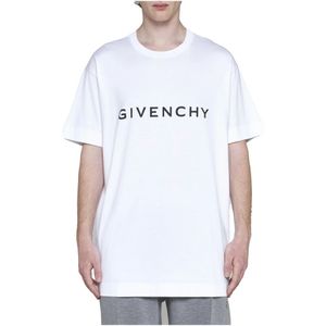 Givenchy, Tops, Heren, Wit, L, Katoen, Witte Stijlvolle Shirt