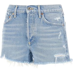 Agolde, Blauwe Denim Shorts Blauw, Dames, Maat:W26