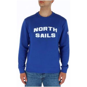 North Sails, Sweatshirts & Hoodies, Heren, Blauw, L, Katoen, Blauwe Ronde Hals Sweatshirt