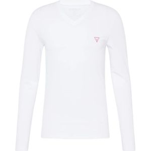 Guess, Tops, Heren, Wit, M, Katoen, Stretch Eco-Vriendelijk V-Hals T-Shirt - Wit