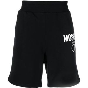 Moschino, Lange korte broek Zwart, Heren, Maat:L