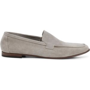 Duca di Morrone, Schoenen, Heren, Grijs, 44 EU, Suède, Suède loafers voor lente/zomer