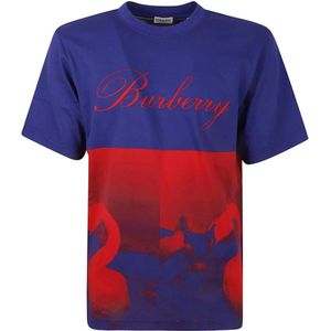 Burberry, Tops, Heren, Veelkleurig, M, Katoen, Swan Graph Mouwloze T-shirts en Polos