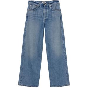 Agolde, Jeans, Dames, Blauw, W26, Katoen, Laaghangende Baggy Jeans in Libertine