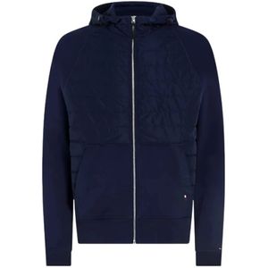 Tommy Hilfiger, Sweatshirts & Hoodies, Heren, Blauw, S, Katoen, Gewatteerde hoodie
