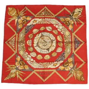 Hermès Vintage, Pre-owned, Dames, Rood, ONE Size, Pre-owned Silk scarves