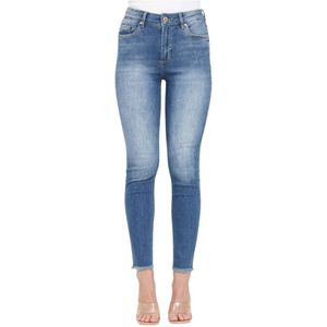 Only, Skinny Fit Medium Blue Denim Jeans Blauw, Dames, Maat:M