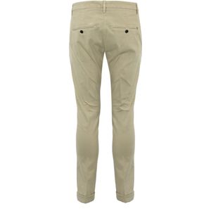 Dondup, Broeken, Heren, Beige, W35, Katoen, Beige Katoen Stretch Slim Fit Broek