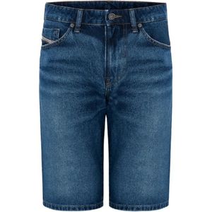 Diesel, Korte broeken, Heren, Blauw, W30, Denim, Denim Bermuda Shorts in Gewassen Blauw