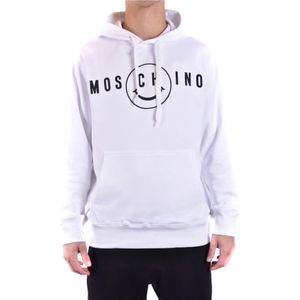 Moschino, Sweatshirts & Hoodies, Heren, Wit, L, Katoen, Hoodie