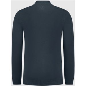 Pure Path, Truien, Heren, Blauw, S, Nylon, Essentiële Gebreide Halfzip Trui Navy Blauw