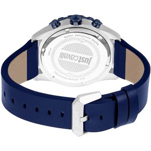 Just Cavalli, Accessoires, Heren, Grijs, ONE Size, Elegante Zilveren Heren Analoge Horloge