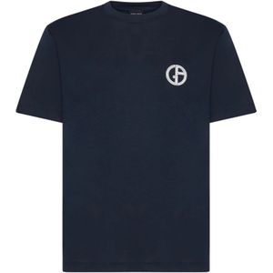 Giorgio Armani, Tops, Heren, Blauw, M, Stijlvolle T-shirts en Polos