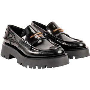 Alexander Wang, Schoenen, Dames, Zwart, 41 EU, Leer, Amandel Teen Leren Loafers