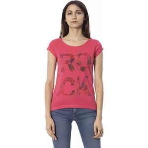 Trussardi, Tops, Dames, Roze, M, Katoen, Rosa Korte Mouw Mode Tee