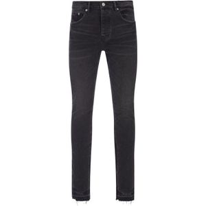 Purple Brand, Jeans, Heren, Zwart, W31, Katoen, Zwarte Skinny Jeans met Unieke Details