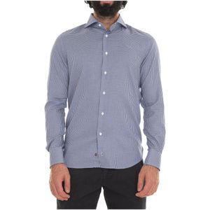 Càrrel, Geruite Casual Overhemd met Bijpassende Clutch Blauw, Heren, Maat:S