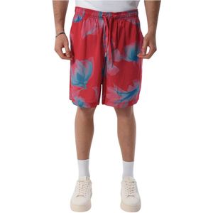 Armani Exchange, Korte broeken, Heren, Veelkleurig, W31, Viscose Bermuda Shorts met Elastische Taille