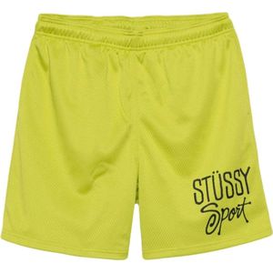 Stüssy, Korte broeken, Heren, Geel, M, Katoen, Gele Mesh Shorts Avocado Groen