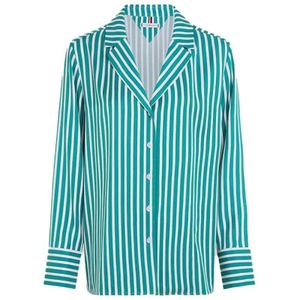 Tommy Hilfiger, Blouses & Shirts, Dames, Veelkleurig, S, Gestreept Overhemd met Lange Mouwen