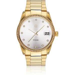 Sif Jakobs Jewellery, Electra Twee-Tone Goud Roestvrijstalen Horloge Geel, Dames, Maat:ONE Size