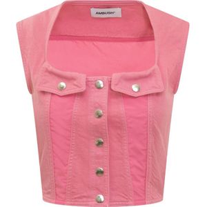 Ambush, Jassen, Dames, Roze, S, Denim, Denim Top - Stijlvol en Trendy