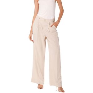 Mason's, Broeken, Dames, Beige, XS, Beige Wide Pleated Chino Broek