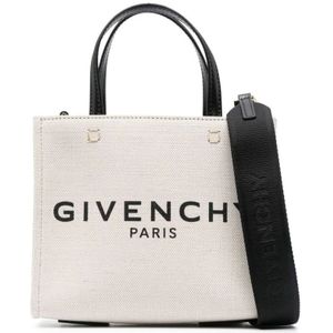 Givenchy, Tassen, Dames, Beige, ONE Size, Katoen, Beige Mini G Tote Shopping Tas