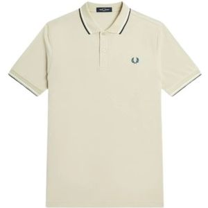 Fred Perry, Beige Twin Tipped Polo Shirt Beige, Heren, Maat:XL