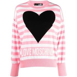 Love Moschino, Truien, Dames, Roze, S, Katoen, Sweatshirts