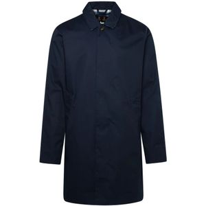 Barbour, Blauwe nylon jas met logo borduursel Blauw, Heren, Maat:M