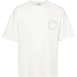 Etro, Tops, Heren, Wit, M, Katoen, Witte Pegaso Motief T-shirts en Polos