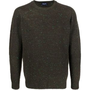 Drumohr, Truien, Heren, Groen, XL, Wol, Luxe Groene Sweaters