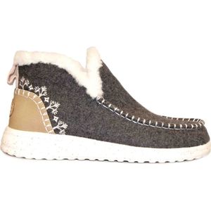 Hey Dude, Schoenen, Dames, Veelkleurig, 37 EU, Wol, Grijze Wol/Bont Laars