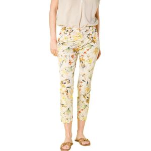 Mason's, Bloemenprint Curvy Capri Chino Broek Beige, Dames, Maat:S