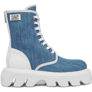 Casadei, Lace-up Boots Blauw, Dames, Maat:39 1/2 EU