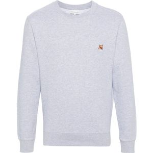 Maison Kitsuné, Sweatshirts & Hoodies, Heren, Grijs, S, Grijze Sweaters voor Mannen