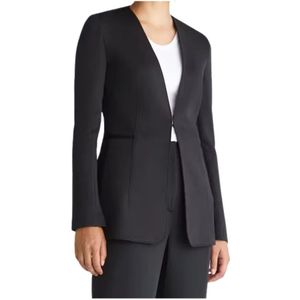 Calvin Klein, Jassen, Dames, Blauw, XS, Polyester, Slim Fit Blazer met enkele knoop